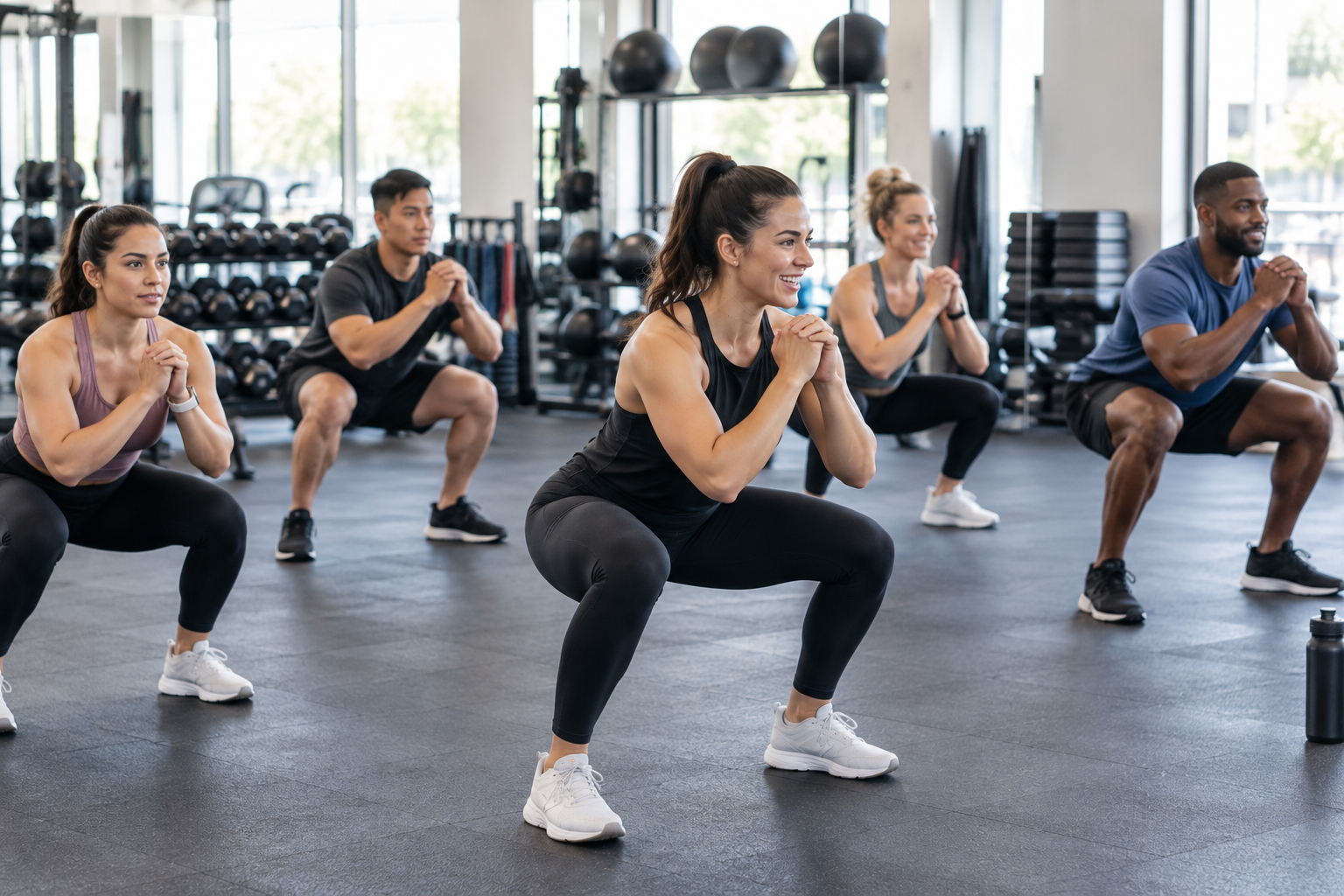 Members in a group training session