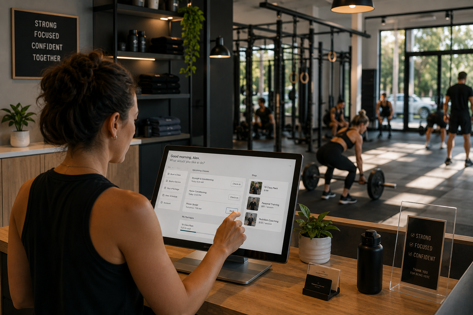 Owner managing a multilocation health club