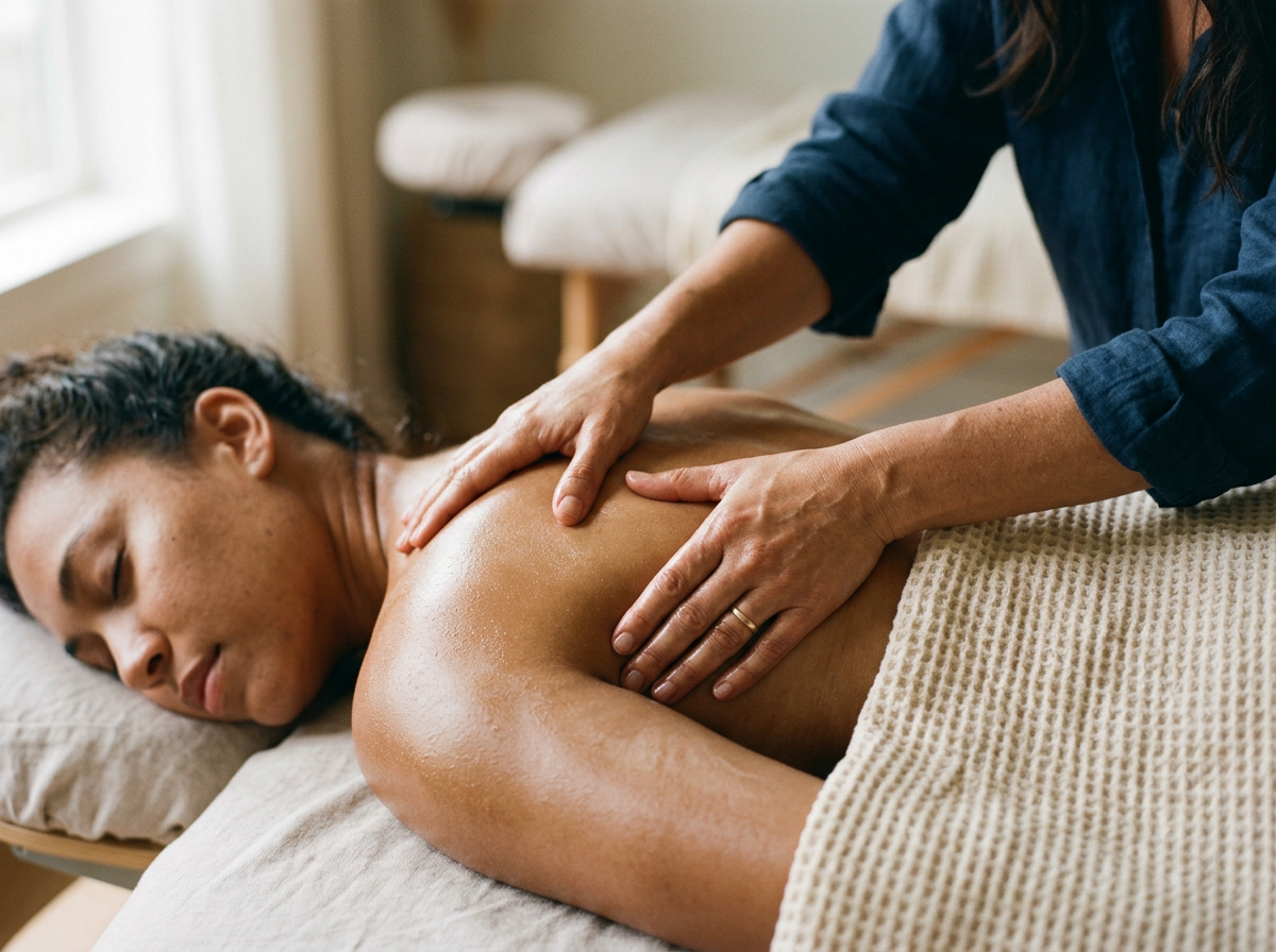 Client receiving massage treatment